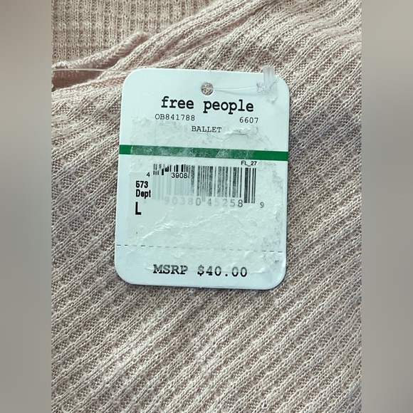 Free People Intimately Free Make It Easy Thermal Top In Light Pink, Sz Large NWT - Picture 7 of 8